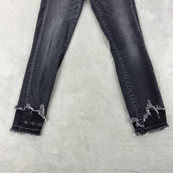 R13 Women's Size 24x25 Jenny Mid Rise w/ Double Shred Hems Black Denim Jeans - Picture 9 of 15